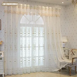 Nordic Modern European Style Embroidered sheer Curtains for Living Room Luxury Three-dimensional Window Screens Window Bedroom