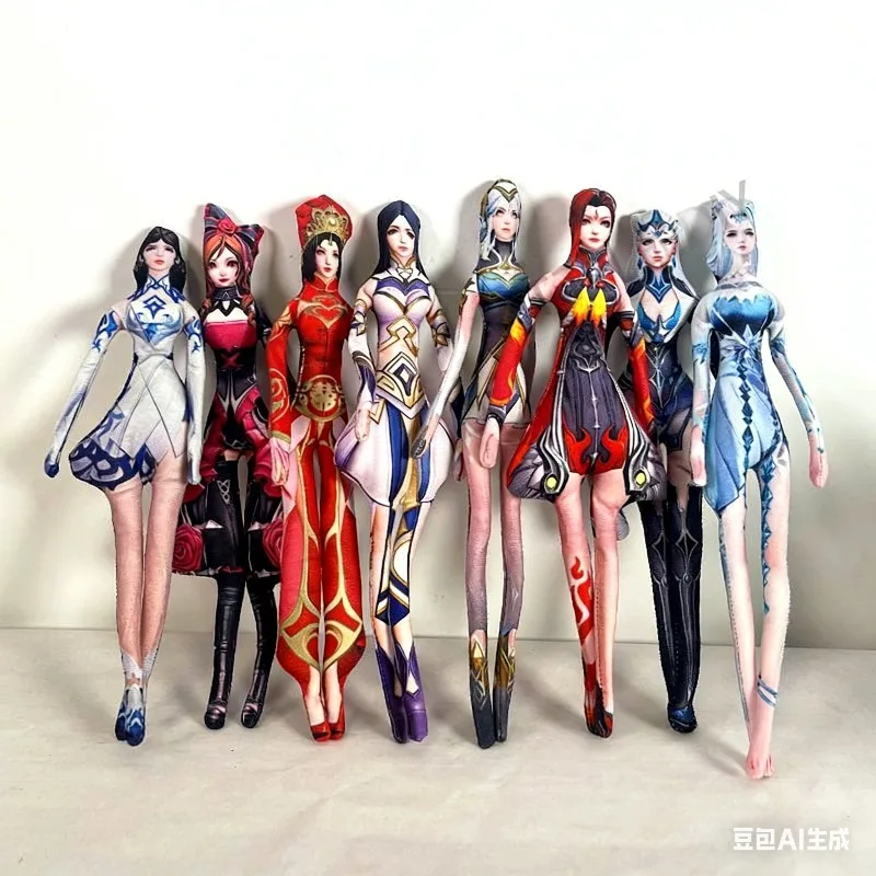 

Плюшевая кукла ручной работы для декора комнаты, подарок, персонаж из игры King of Glory, коллекционная плюшевая игрушка Луна с подвижным проволочным каркасом