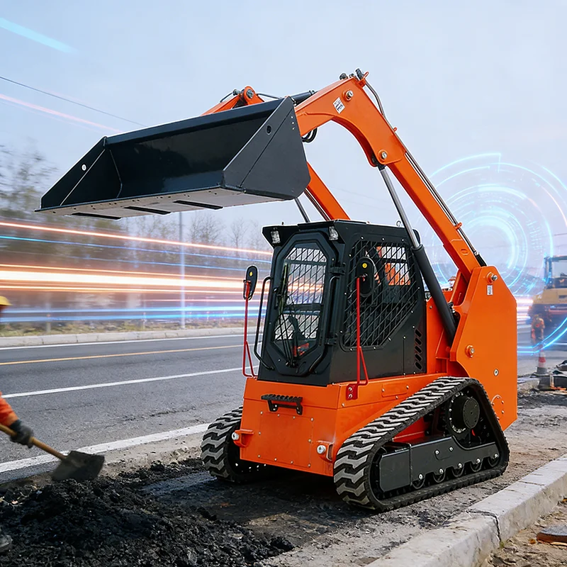 

Customized Small Skid Steer Loader with Attachments Compact Mini Loader for Digging Lifting Sweeping Snow Removal Farm Work