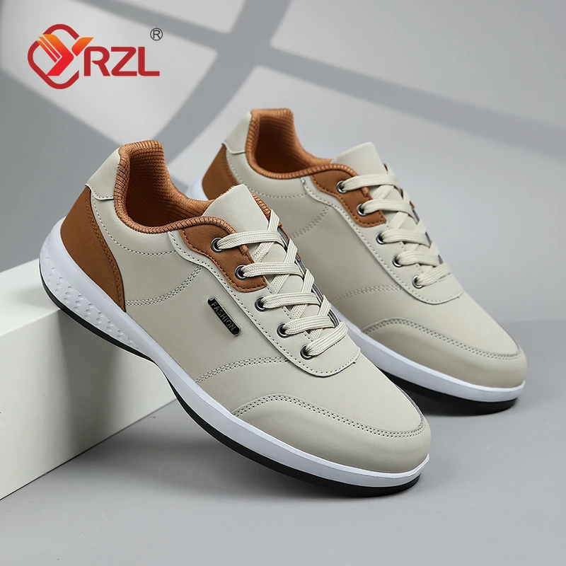 YRZL Mann Schuhe Frühling Herbst Wasserdichte Wanderschuhe Freizeit Männliche Leder Sport Schuhe Rutschfeste Schuhe Tennis für Männer