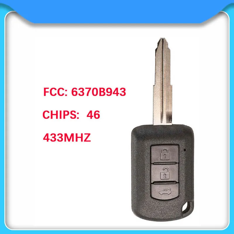 P/N: 6370B941 Remote Car Key Head 433MHz ID46 for Mitsubishi ASX Mirage Outlander 2016 2017 2018 J166E PCF7941 Chip