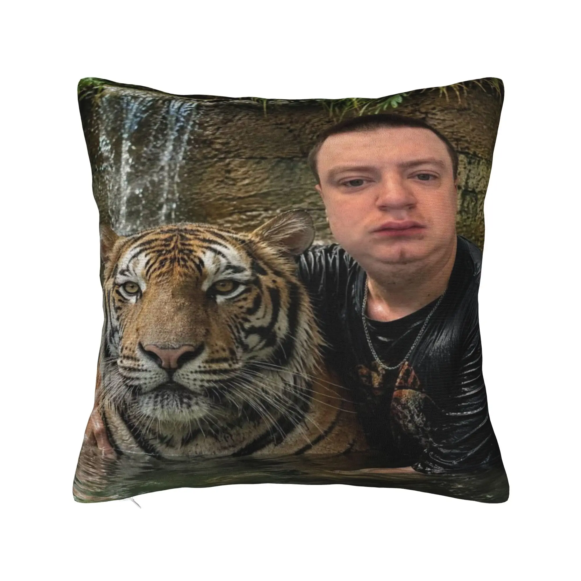 Mellstroy and Tiger Pillow Case  Comfy Pillow Cover Cute Funny Pillowcases For Couch Sofa Bedroom