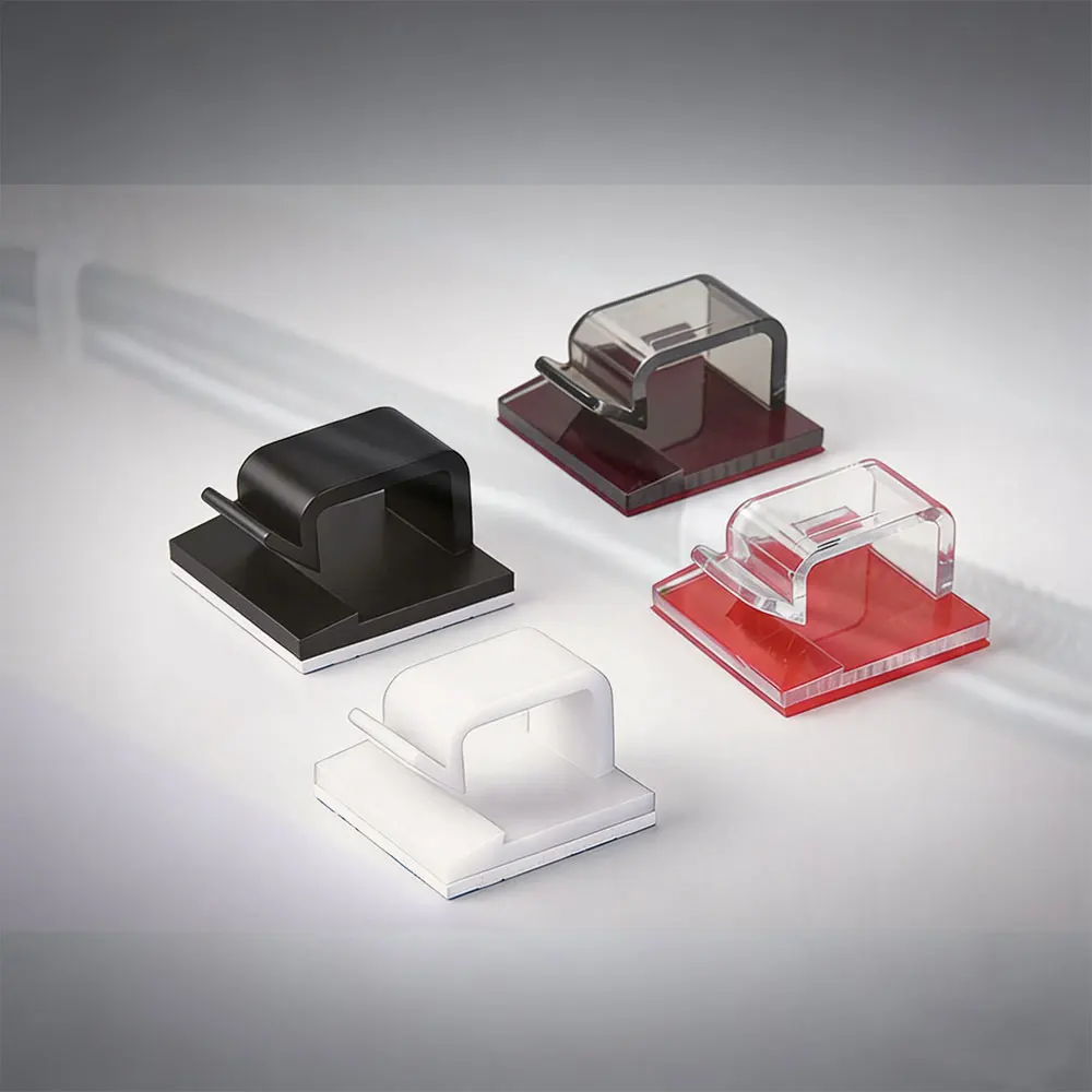 20 Pcs Clip Tidy Nylon Cable Organizer Wire Holder for Mouse Headphone Under Cable Ties USB Cord Accessories Desktop Management