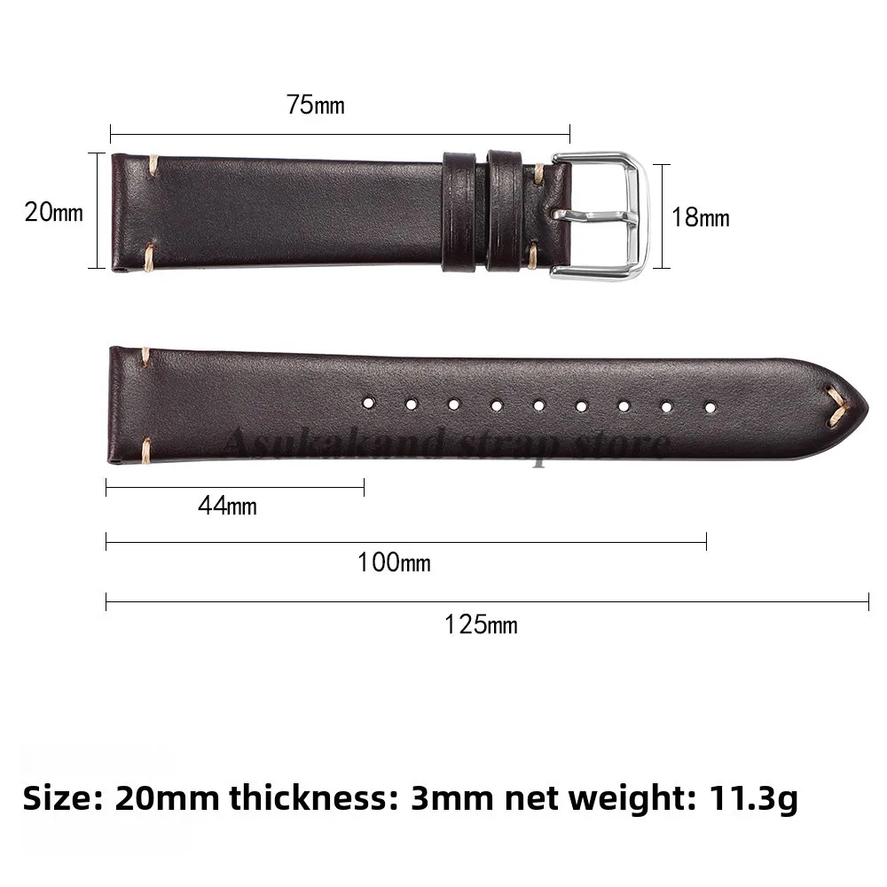 Ремешок из воловьей кожи с масляным воском 18 мм, 20 мм, 22 мм, для Samsung Galaxy Watch 7/6/5/4, браслет для Seiko, ремешок для часов, мужской браслет