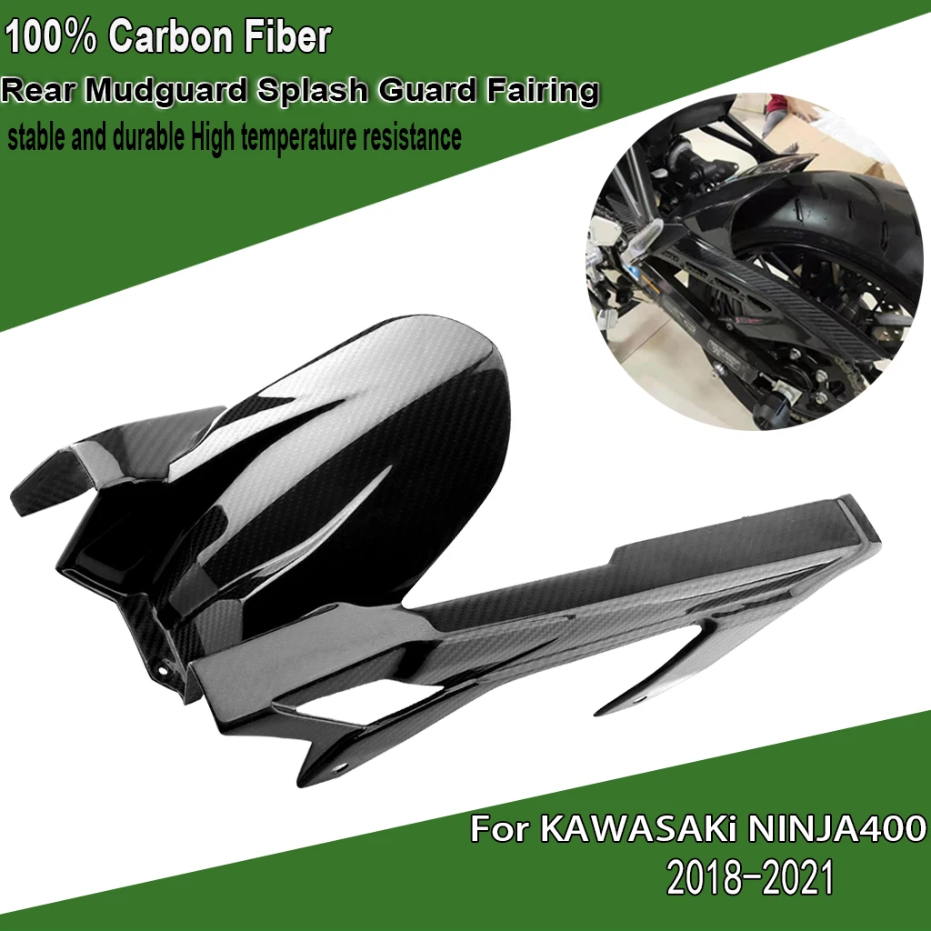 

For Kawasaki Ninja400 Ninja 400 2018 2019 2020 2021 ABS Carbon Fiber Motorcycle Rear Fender Mudguard Splash Guard Cover Fairing