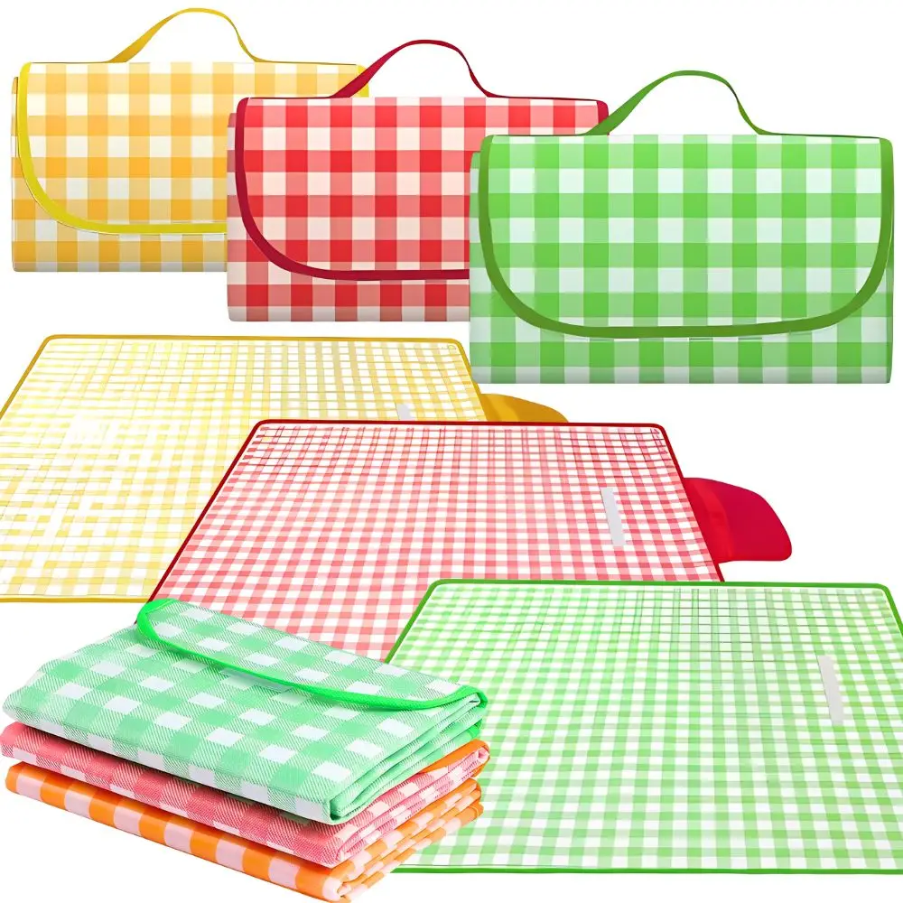1 Stück tragbare karierte Picknickdecke, wasserdichter Teppich für Parkcamping, Strandausflüge, Gartenpartys und Outdoor-Aktivitäten YMY