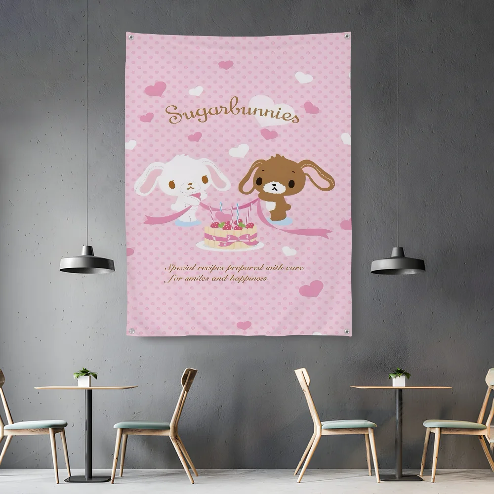 

Sugarbunn Anime KawaiiES Flag Bedroom Living Room Garden Outdoor Microfiber With Holes Festival Decoration Background Art Banner