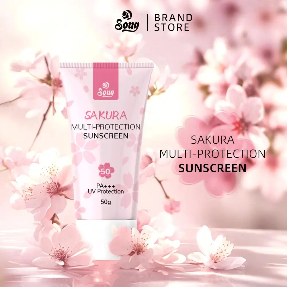 

Sakura Sunscreen Cream SPF50 Moisturizing UV Protect Sunscreen Serum Body Moisturizing Face Skin Care Face IsolationLotion N0S5