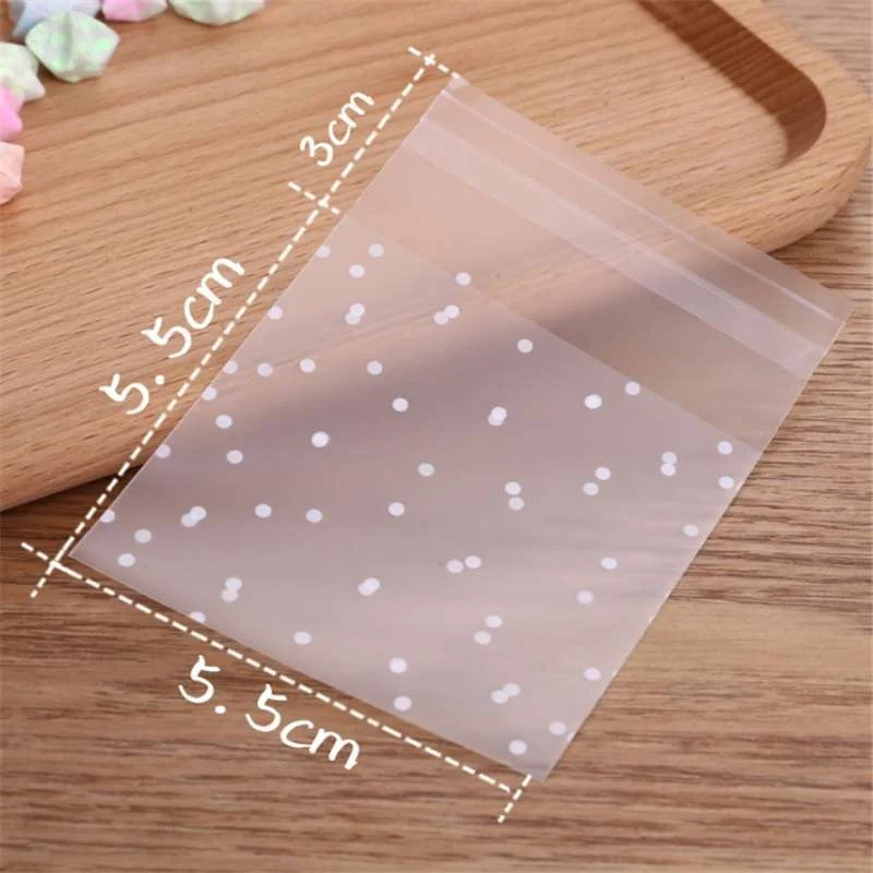 100PCS Set Food Grade Plastic Dessert Bags Cute Cookie Packing Bags for Party Bakery