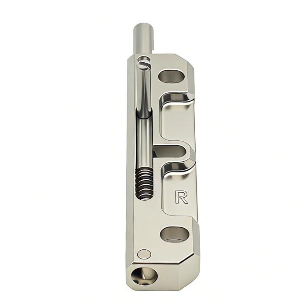 For Industrial Device Doors Right Flush Bolt Zinc Alloy Latch Easy Screwdriver Installation Spring-loaded Mechanism
