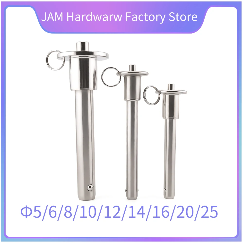 

In Stock All Stainless Steel Ball Lock Pin Button Quick Release Pin With Ring Quick Pull Lock Pin Dia 5/6/8/10/12/14/16/20/25mm