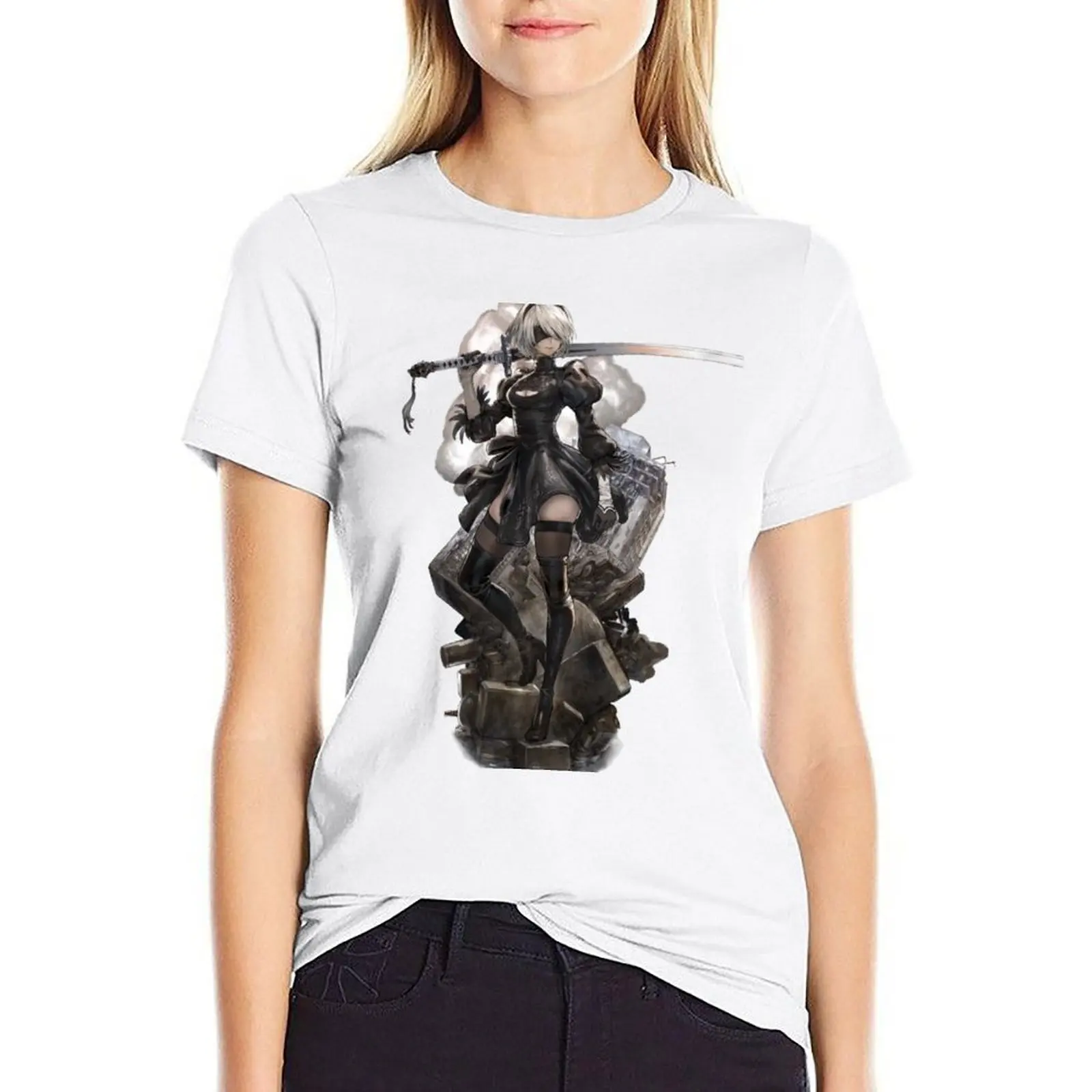 

Nier Automata 2B T-shirt plus size tops summer clothes Women's t-shirt