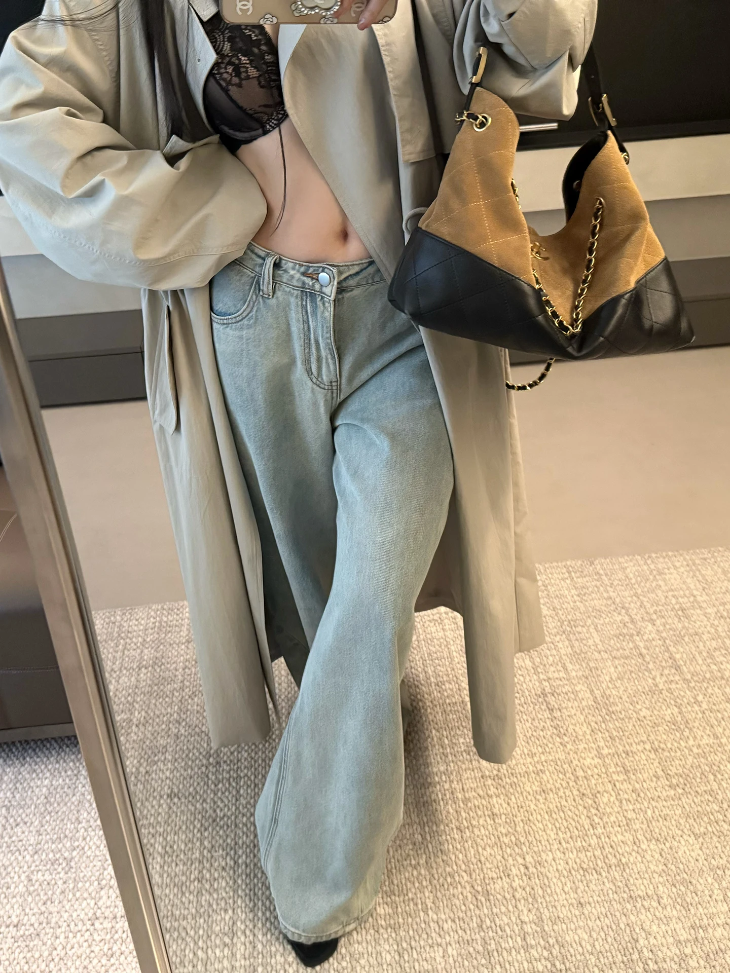 

Джинсы MISS CHANGE из премиального хлопка, белые, широкие, с эффектом потертости, удлиненные, повседневные, из весенней коллекции для молодых женщин