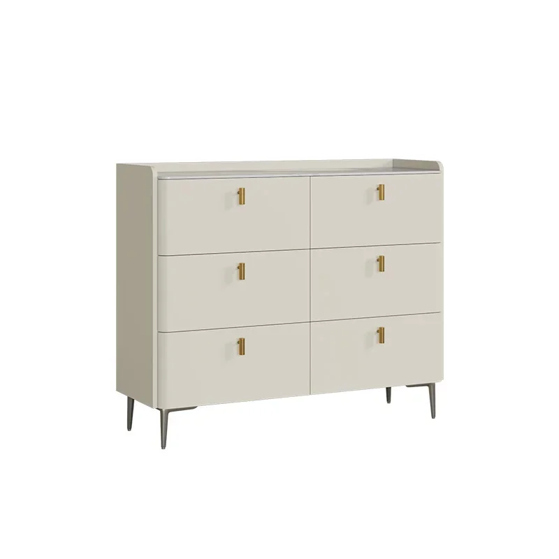

Cream wind light luxury rock slab solid wood 456 chest cabinet modern simple living room drawer storage cabinet bedroom locker