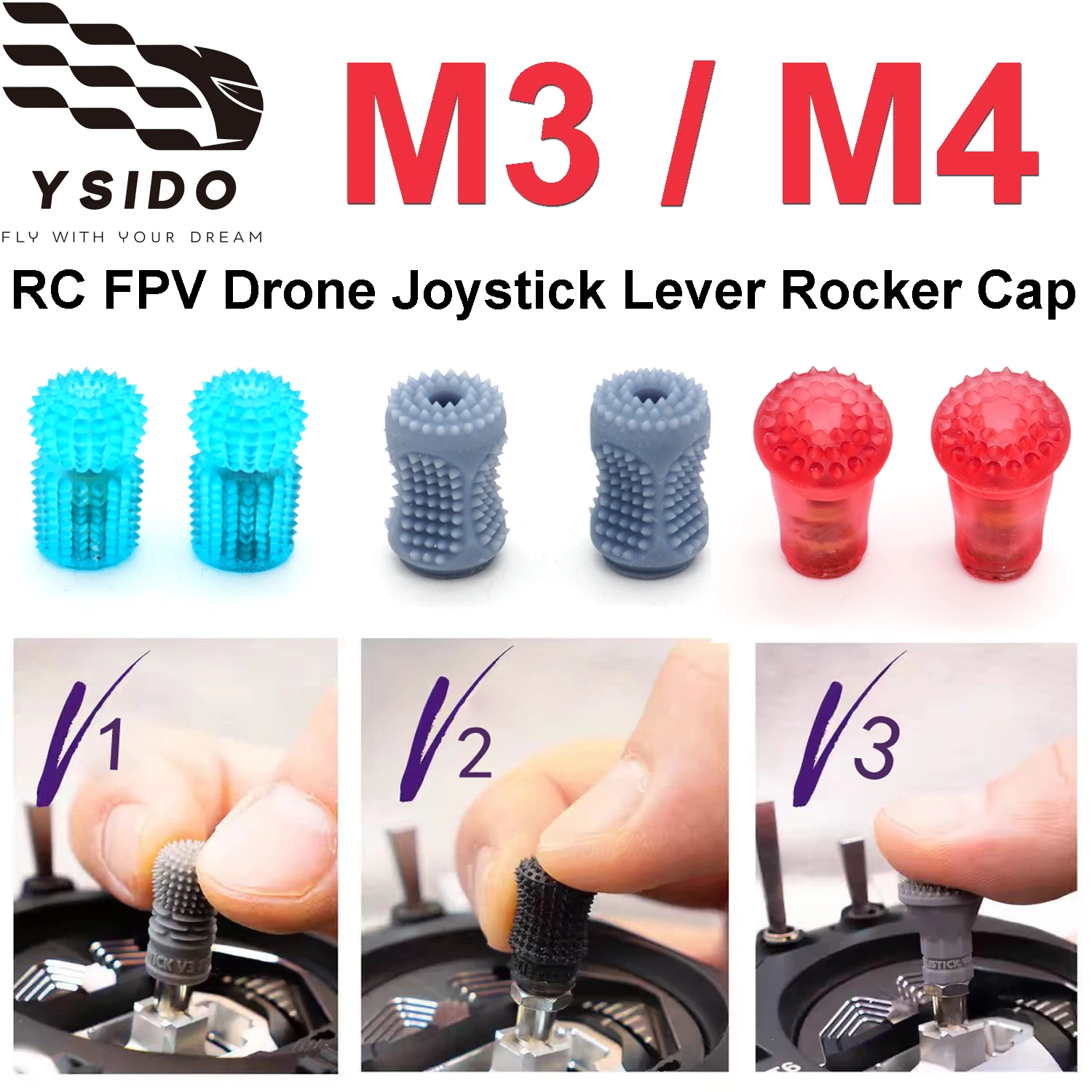 Alavanca de Controle para Drone M3/M4, Tampa de Joystick, Pontas de Gimbal V3/V2/V1, Altura Ajustável para Radiomaster GX12 TX12 TX16S DJI Boxer