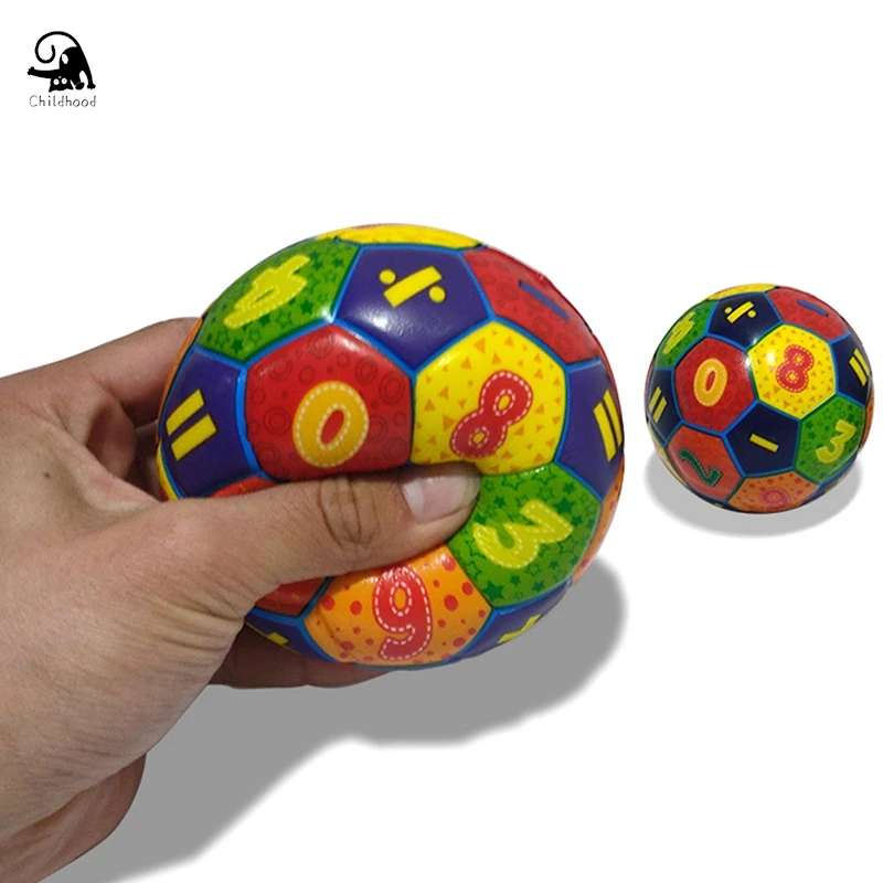 1PC 6.3CM Solid Soft Elastic Ball for Children's Early Childhood Education Decompression Digital Football Toys