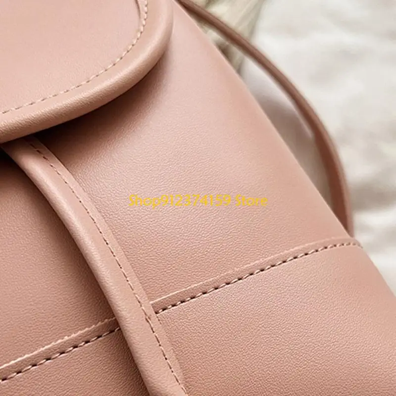 

G5AE Female PU Leather Backpack Solid Color Backpack Women All-matching Phone