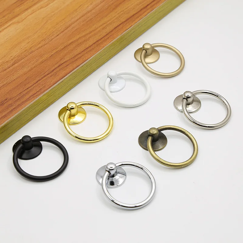 Drawer ring antique bronze handles hanging ring drawer black ring handle single hole cabinet door handles thickened