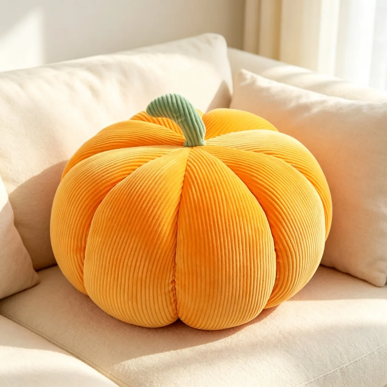 Nordic Pumpkin Pillow Solid Color Soft Cozy Decorative Cushion For Home Sofa Living Room Bay Window Usage