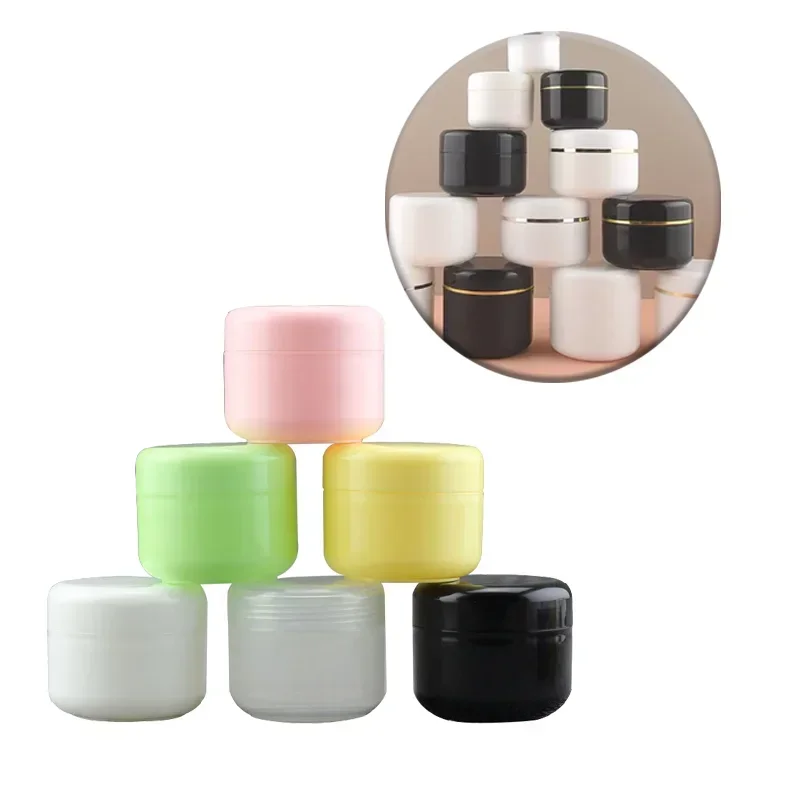 10Pcs 10g-100g Empty Cosmetic Cream Container Jars for Personal Care Unguent Bottles Plastic Portable Travel Empty Jars Pots