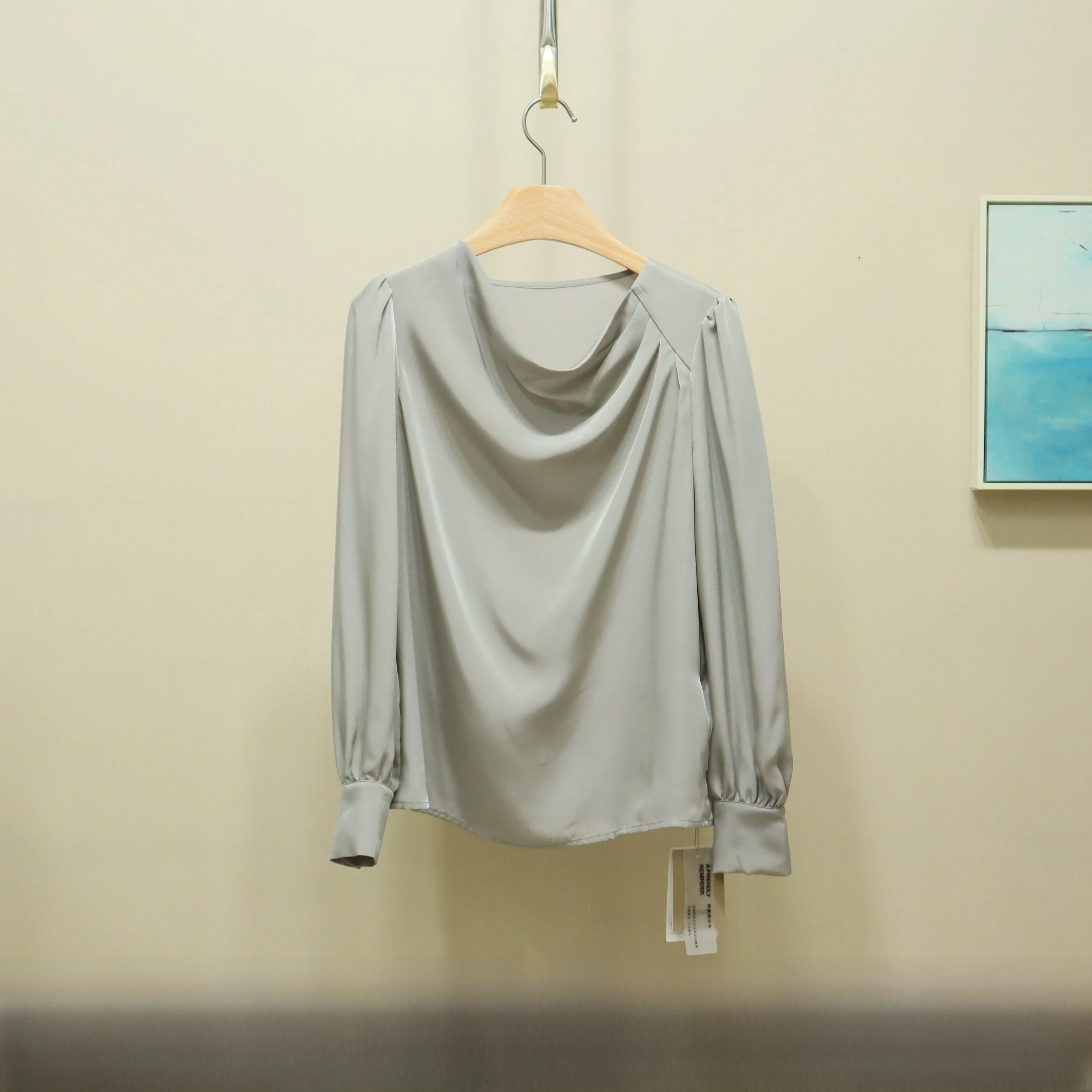 

Ele Lady Faion Top 2026YSING Spring New Sle Comfortable Breathable Polyester Fiber Long Sve Straight Cut irt