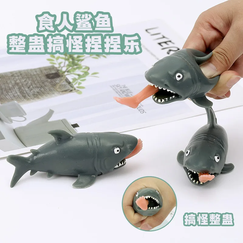 Creative fresh scary shark trick strange animals classic fun children's toys gift K43