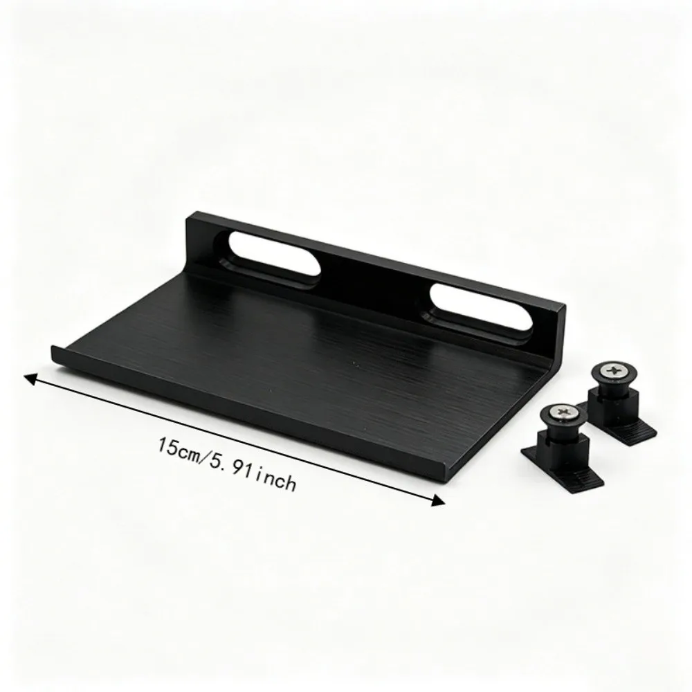 No Drill Acoustic Panel Shelf Damage-Free Floating Slat Wall Shelf Raised Lip Repositionable No Drill Shelf Living Room