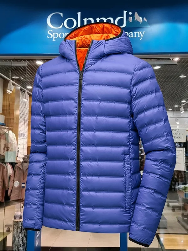 

Tagkita Men's Lightweight Hooded down Jaet Double-Sided Wearable Cactable Warm White Du Feather Outdoor Ci Casual