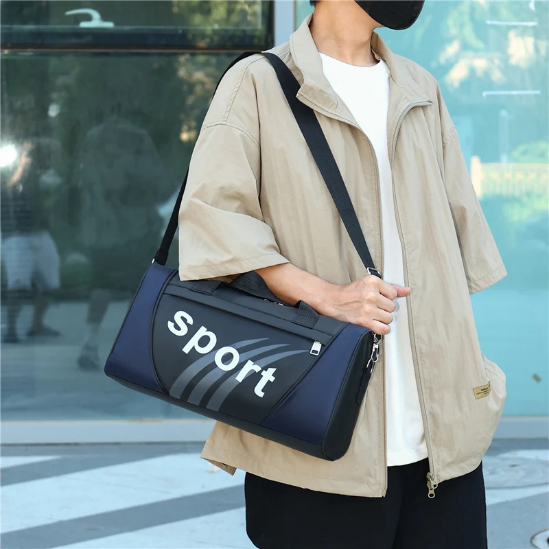 ユニセックスジムバッグアウトドアクロスボディショルダーバックパックキャリーオントラベルバッグパーソナライズされたダッフル一晩旅行ヨガスポーツバッグ