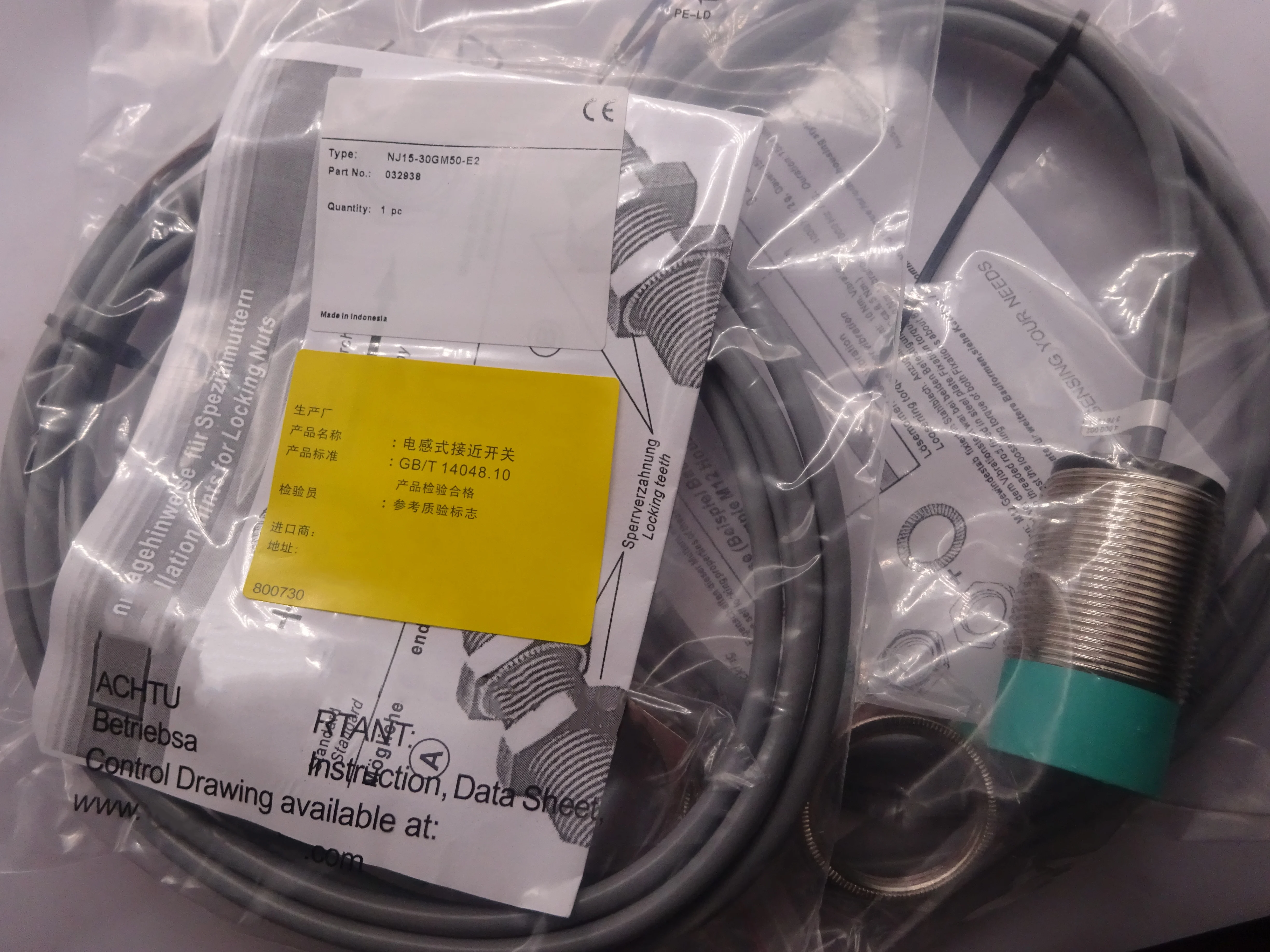 

Новый индуктивный датчик приближения NJ15-30GM50-E2-V1-3G-3D в наличии. Гарантия 1 год. Высокое качество. От надежного продавца.