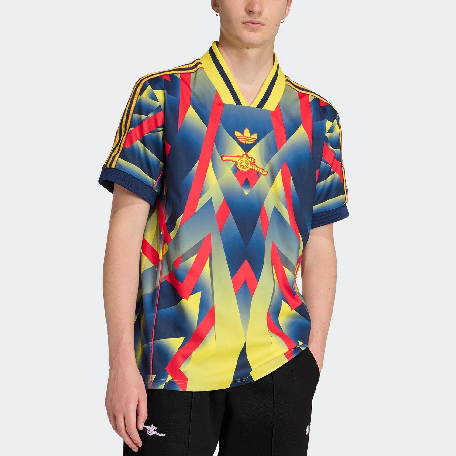 

Оригинальный мужской пуловер Adidas с V-образным вырезом, дышащий, футбольный, с короткими рукавами, JM9388