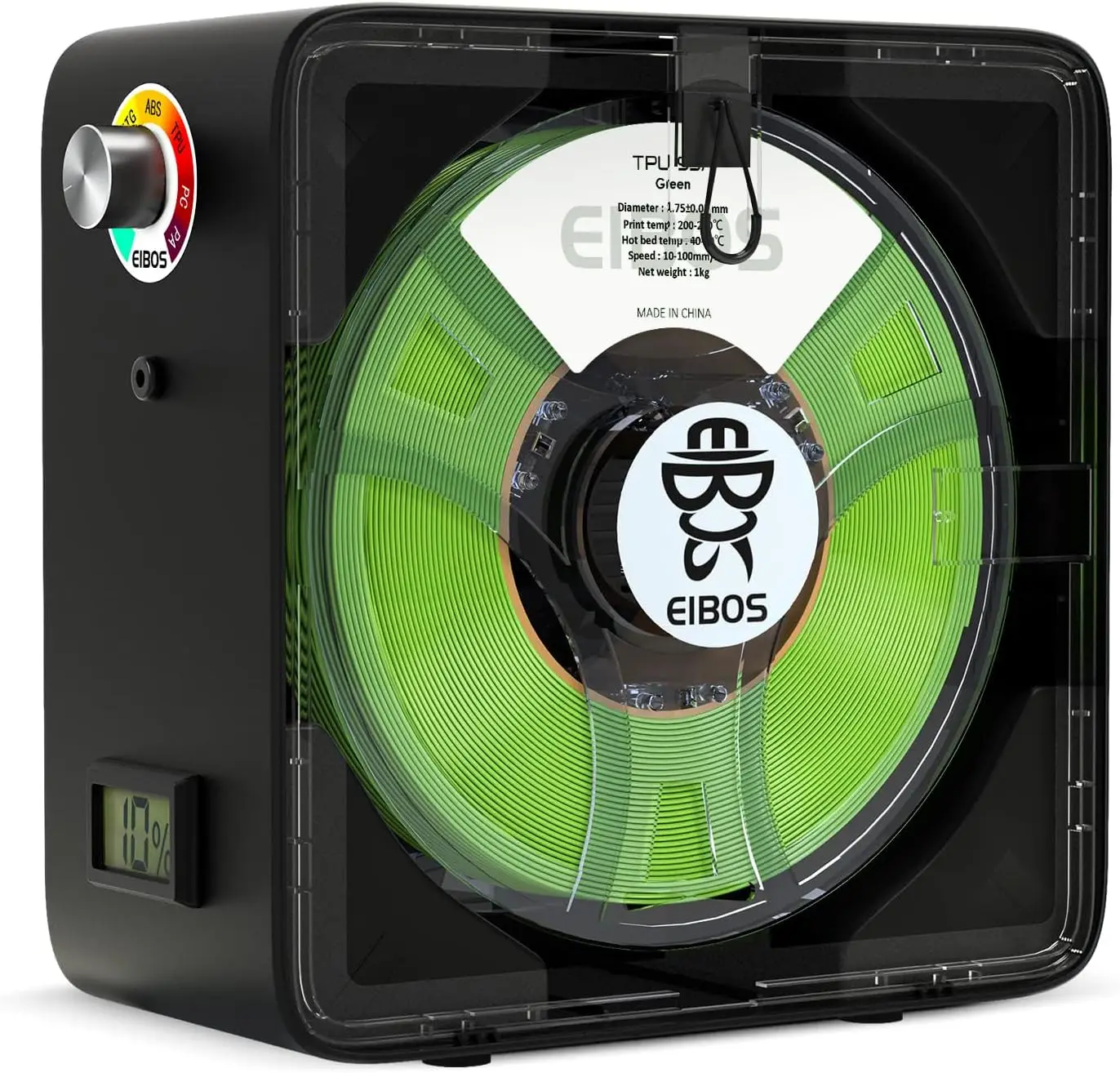 

3D Printer Filament Dryer Box with Adjustable Temperature, Humidity Control & Fan for PLA, ABS, Nylon