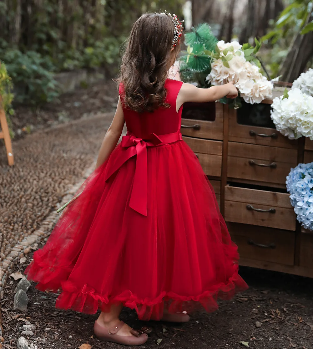 Girl New Elegant Luxury Party Dresses For Wedding Ceremony Dress Communion 3 6 7 10 12 Years Girls Kids Long Frock Kids Clothes