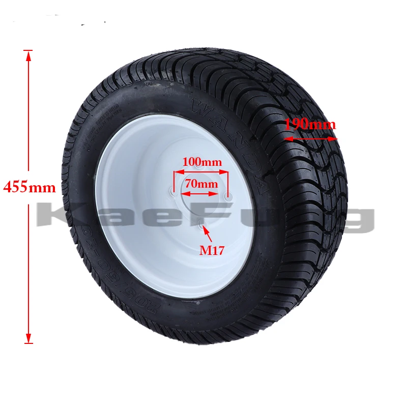 Front/Rear 10 inch wheel 205/50-10 vacuum Tyre 6PR Tubeless tire with White hub For ATV golf cart UTV Buggy Quad Bike Moto Parts