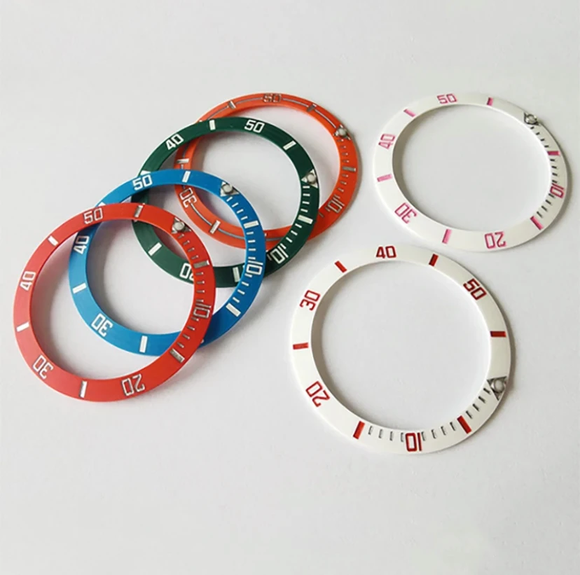 

30,6 мм * 38 мм верхняя вставка для безеля из углеродного волокна, модификация корпуса часов, детали кольца, матовый черный скользящий безель 38 мм, 12 цветов