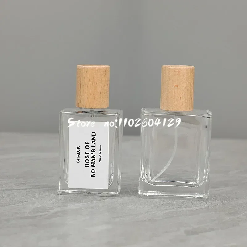 

30/50ml 10pcs/lot Perfume Bottled Portable Square Glass Spray Bottle Large Capacity Replacement Empty Walnut Wholesale