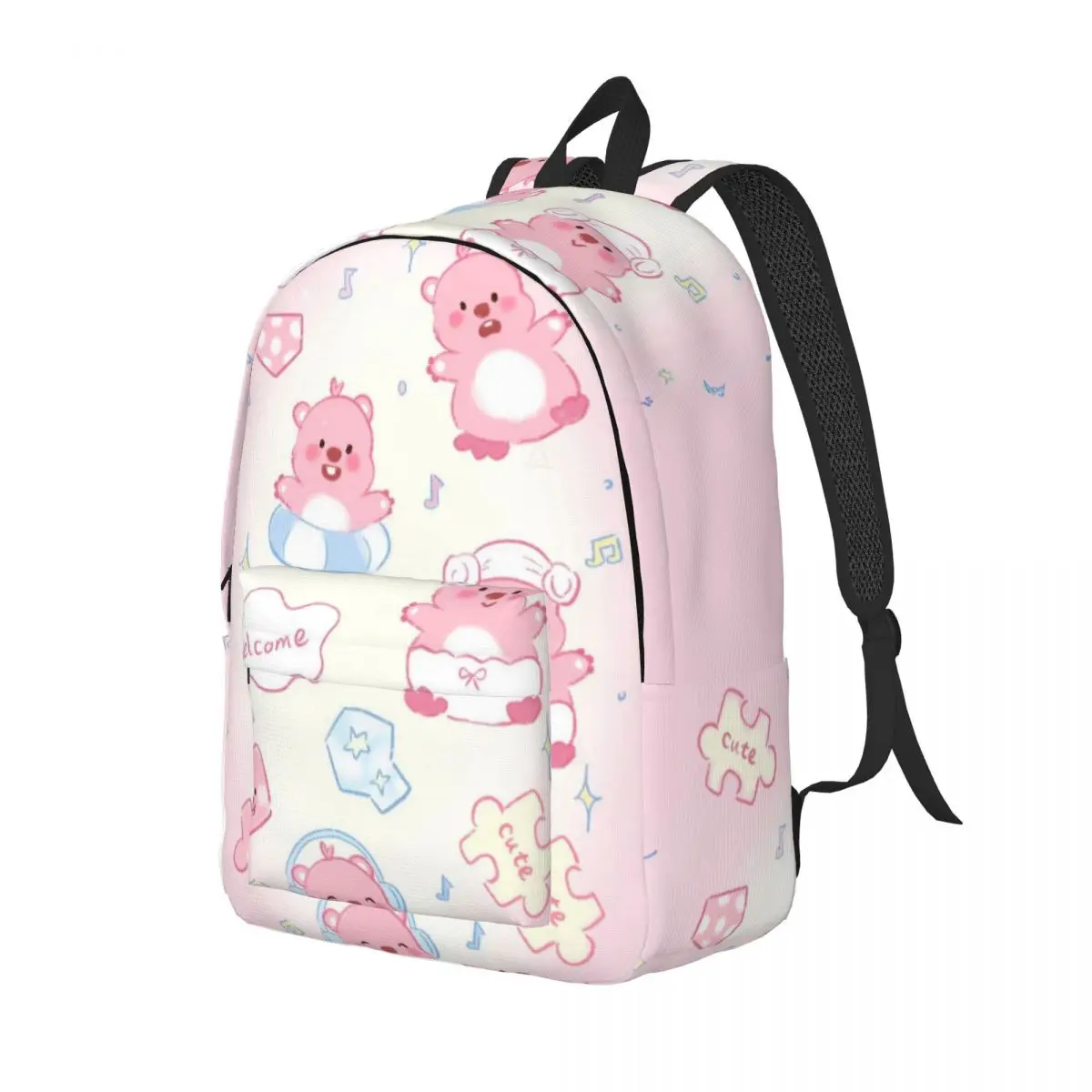 Kawaii Loopy Cartoon Beaver Fashion Backpack Durable High School Work Cute Daypack for Men Women College Canvas Bags