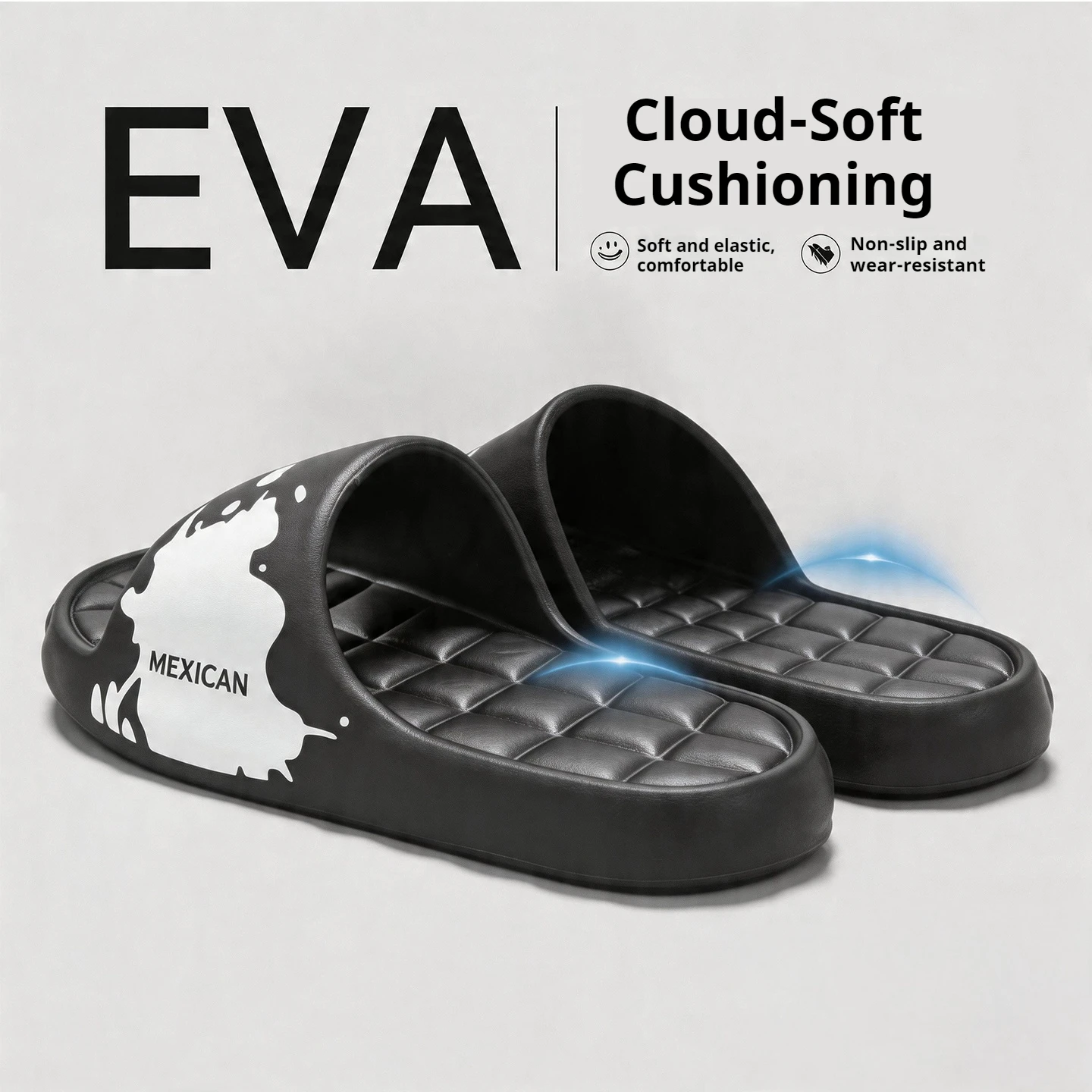 Summer Men Stylish Splash Pattern Open Toe Slippers EVA Cushion Footbed Anti-slip Casual Home Shower Beach Slide Sandals