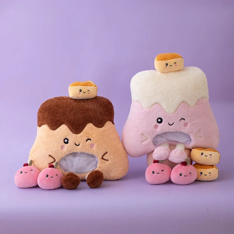 Creative A Bag of Food Snack Pudding Plush Pillow Cartoon Mini Fruit Dolls Stuffed Toys Sofa Cushion Christmas Birthday Gift