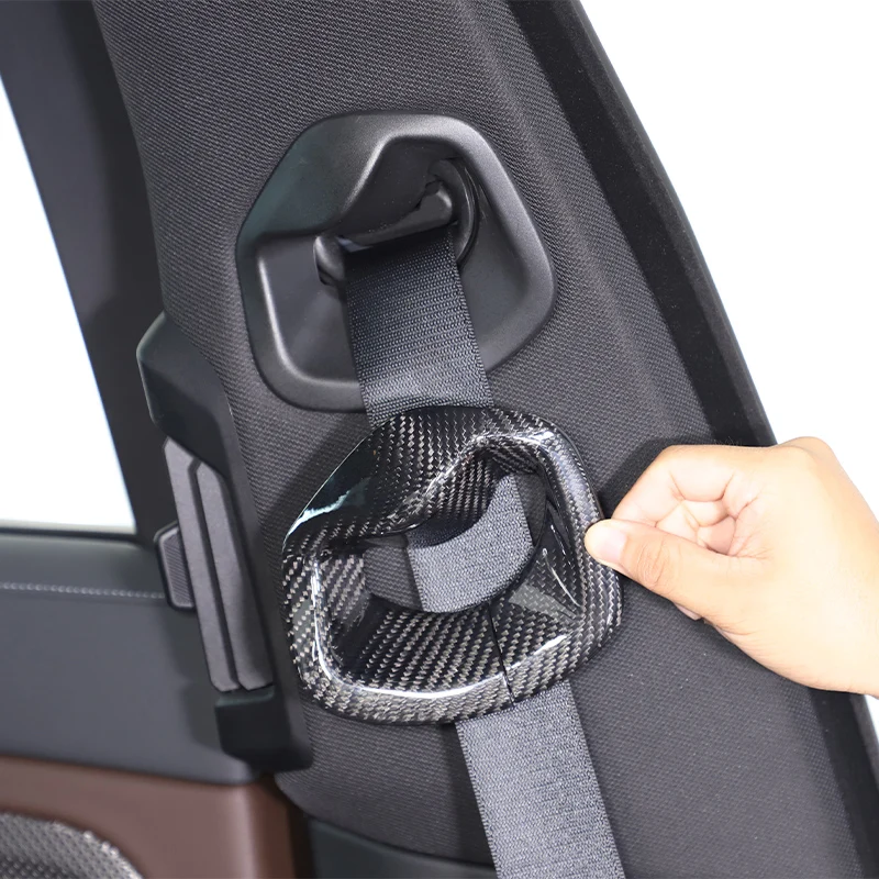 

For BMW 7 Series G70 2023-2025 Carbon Fiber Car Rear Seat Safety Belt B Pillar Air Conditining Vent Outlet Frame Trim Accessorie