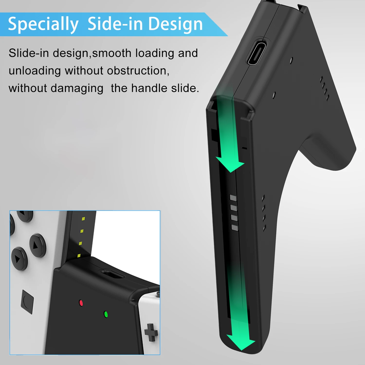 HIGOPLAY 2 Trong 1 V Hình Sạc Cầm Nắm Với Loại-C Củ Sạc USB Dành Cho Máy Nintendo Switch Oled Joycon bộ Điều Khiển Trò Chơi Cầm Bracke