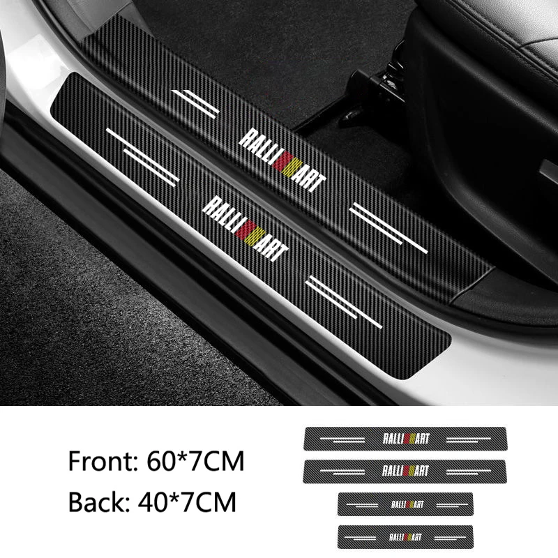 شرائط عتبة ألياف الكربون للسيارة لميتسوبيشي Ralliart Lancer EX أوتلاندر أوتلاندر ملصقات عتبة الباب التلقائي لوحة الحماية #1