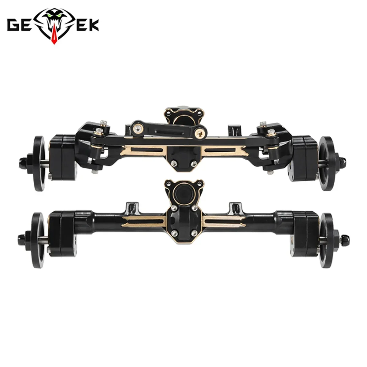 Brass Front Rear Portal Axle with Wheel Weights Steering Link for 1/24 RC Crawler Axial SCX24 Gladiator Bronco 90081 C10 Upgrade