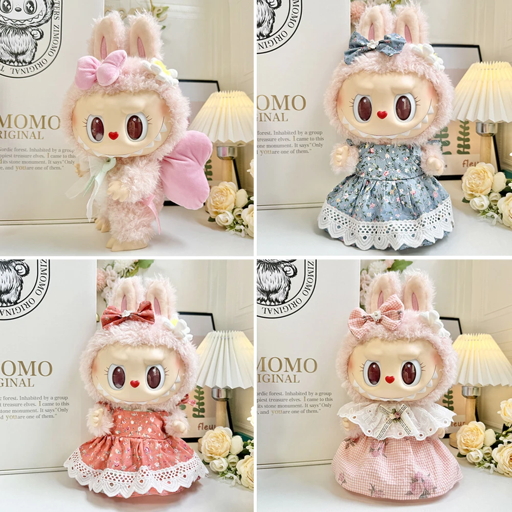 

38cm Vintage Sweet dress Suit overall Doll'S Outfit Accessories For Korea Kpop Exo Labubu Idol for MOKOKO doll Clothing Gift