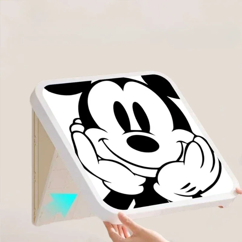 Disney Mickey Bathroom Mural Storage Box Kawaii Cartoon Mickey Punch-free Wall-mounted Folding Storage Cabinet Storage Rack