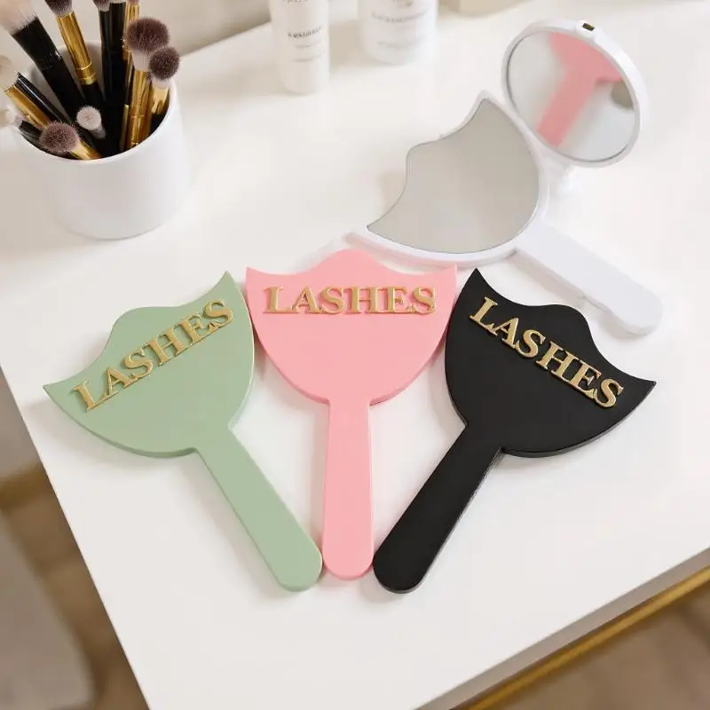 1 stks professionele wimperverlenging spiegel high-definition glas met handvat voor wimperextensies cosmetische make-up tools
