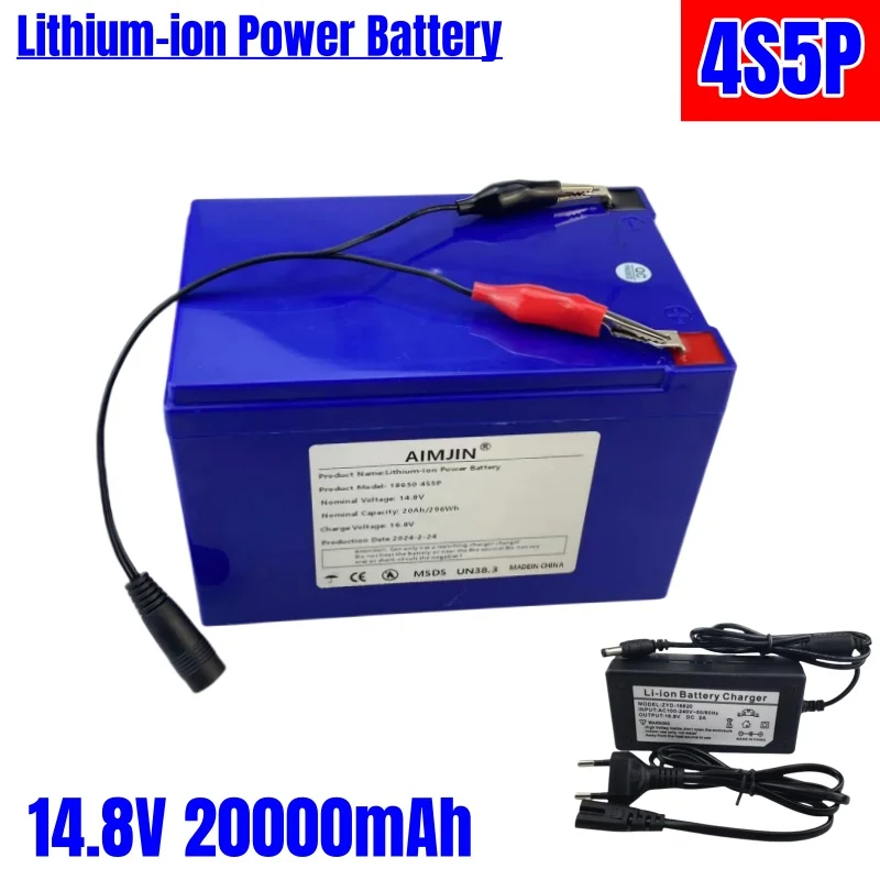 

100%Original 4S5P 14.8V 20000mAh Lithium-ion Battery, Suitable for 16.8V Equipment, High-power Inverter, Tourist Car Solar Cell