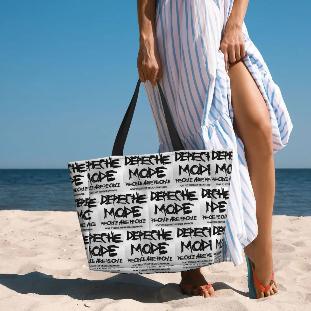 Kawaii Depeches DM Mode Musician World Tour Beach Tote Bag Sport Gym Yoga Duffle Large Tote Bag Women Travel Bag Fitness bag