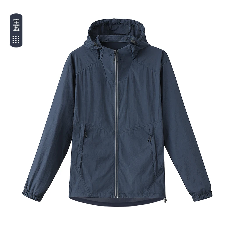 ummer Couple 2‑Piece Sun Protection Tracksuit Hooded Full‑Zip Jacket+Shorts Lightweight Quick‑Dry Breathable Drawstring Hem Outd