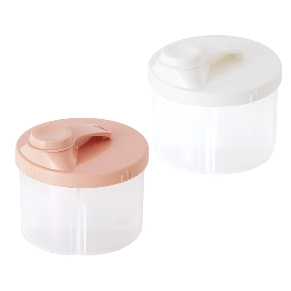 

2Pcs Milk Powder Storage Container Sealed Formula Dispenser 4 Grids Design Durable Easy Carry Travel Milk Powder Dispenser